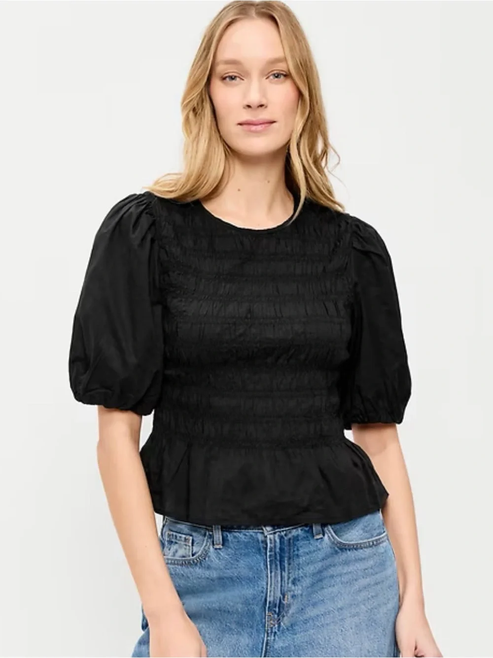 Puff Sleeve Peplum Top